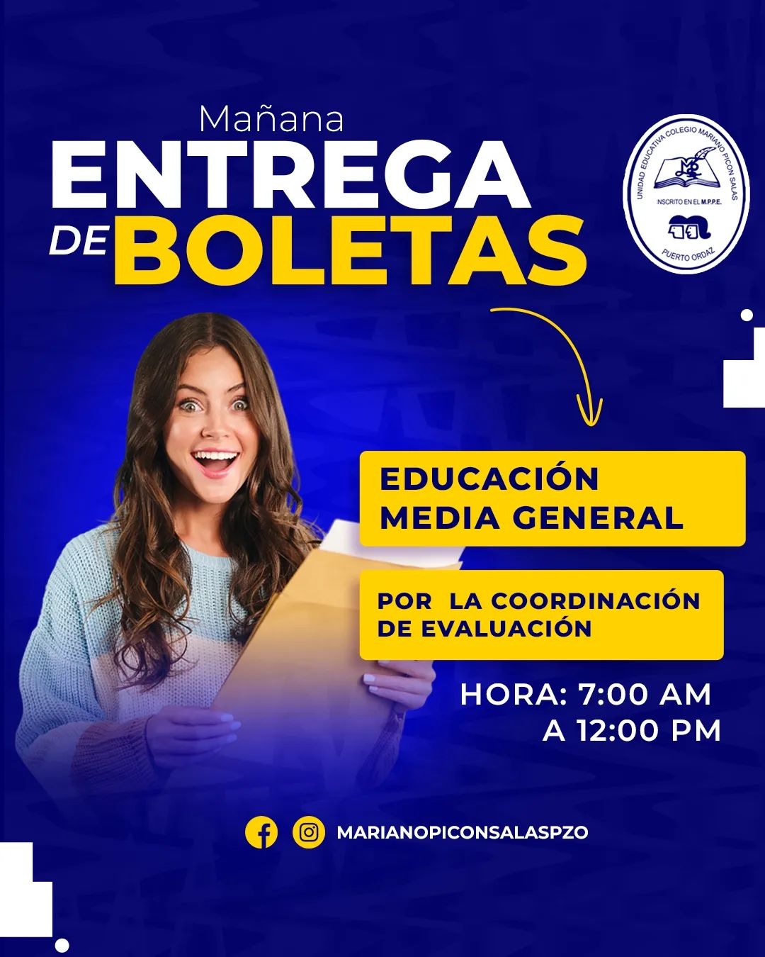 Entrega de Boletas Colegio Mariano Picón Salas